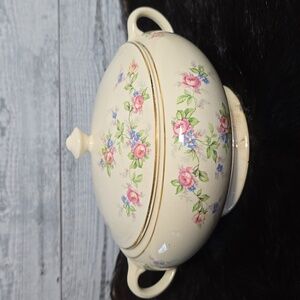 Vintage Symphony Salem China Compnay Large 2-Handled Casserole with Cover